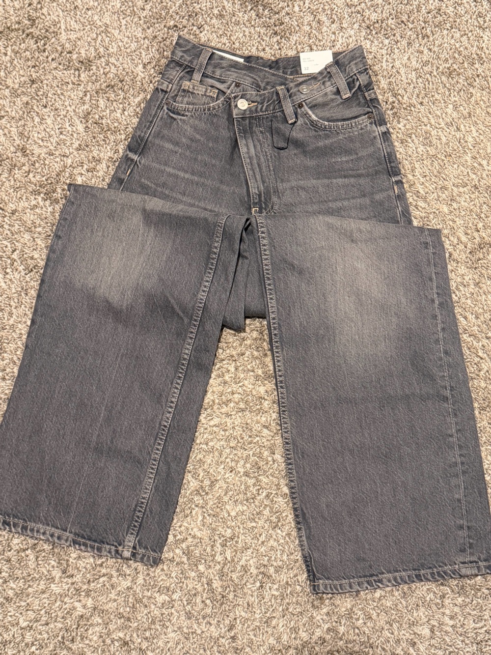 Zara Washed Black Wide-Leg High-Rise Jeans - Picture 3 of 7